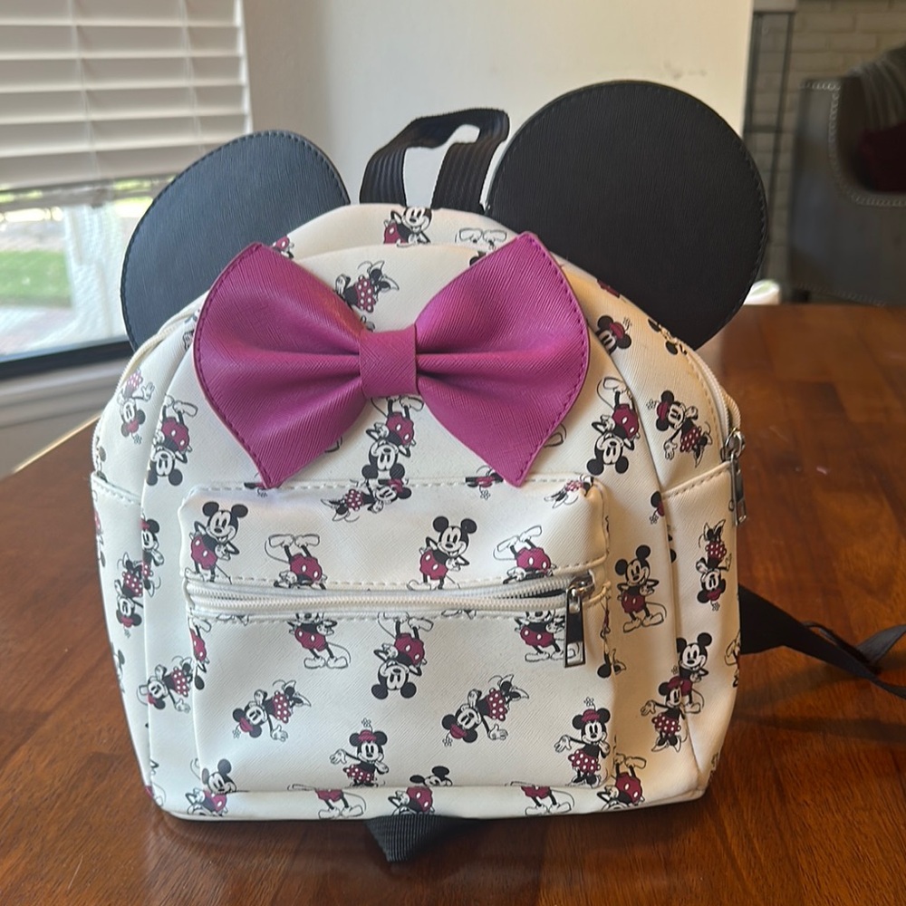 Minnie Mouse Kids Backpack with Pink Bow
